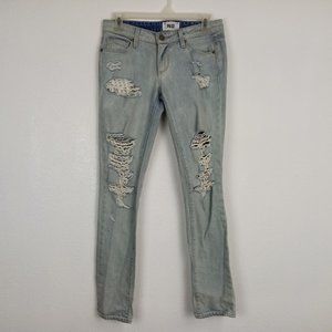 PAIGE Women's Jimmy Jimmy Skinny Jeans Size 24 Distressed 100% Cotton Made U.S.A